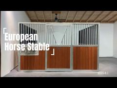 جلو اصطبل اسب با قاب فلزی فولادی نقره ای گالوانیزه، سنگین