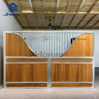 Powder Coated Horse Stable Panels Durable Wood Board Fencing For Equestrian