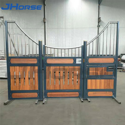 Barn Anthracite Portable Wooden اسب اسب درب ثابت 10 فوت 12 فوت با درب یونجه
